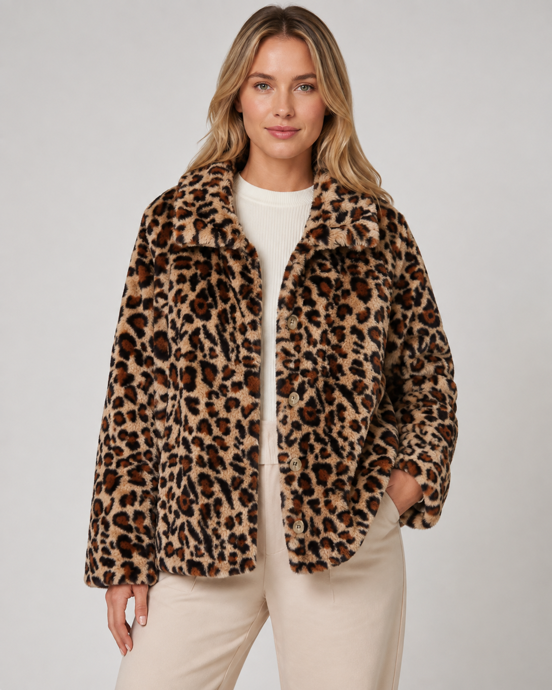 Wendbare Steppjacke mit Leopardenmuster Damen Ambra – Bild 2