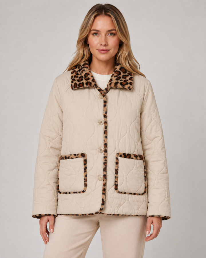 Wendbare Steppjacke mit Leopardenmuster Damen Ambra – Bild 3