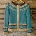Isländische Strickjacke in Türkis und Natur Damen Laia – Bild 2