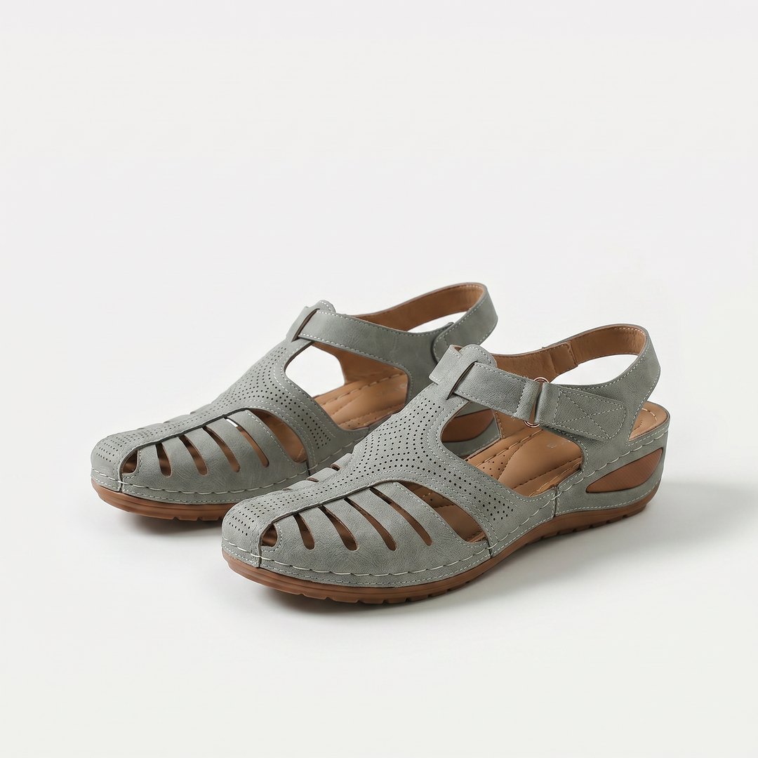 Komfort Sandalen mit sanfter Erhöhung Leni Olivgrün – Weiss Modehaus