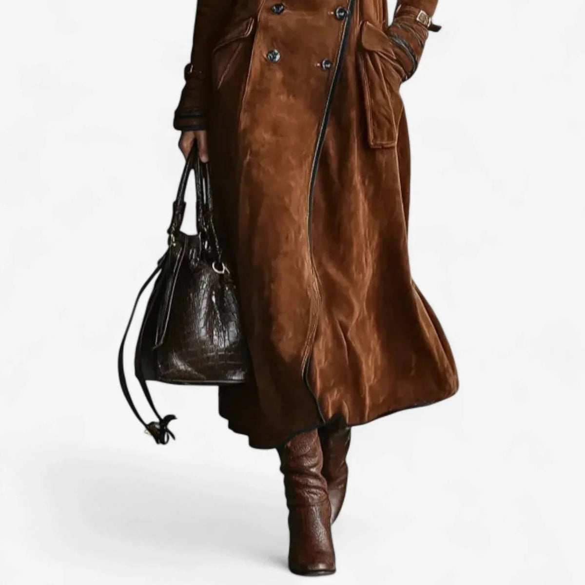 Langer Trenchcoat mit Wildleder-Effekt Tiziana – Bild 5