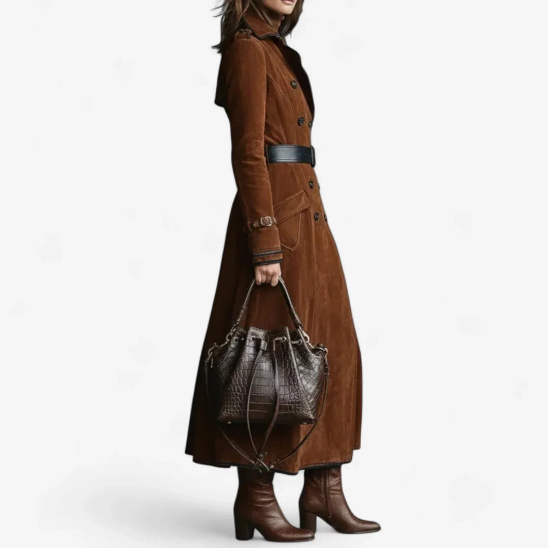 Langer Trenchcoat mit Wildleder-Effekt Tiziana – Bild 4