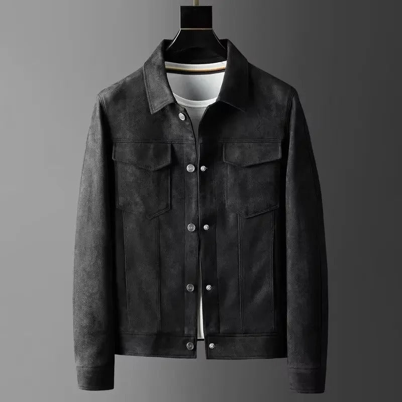 Elegante Lederlook-Jacke Herren Dante Schwarz – Weiss Modehaus