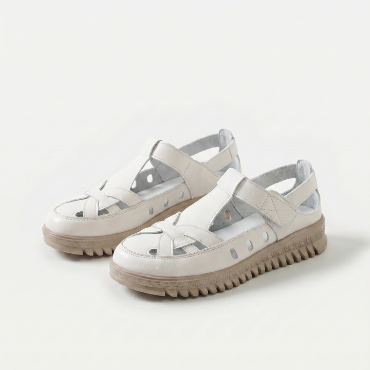 Komfort Sandalen mit stabiler Sohle Mara Cremeweiß – Weiss Modehaus