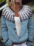 Isländische Strickjacke in Hellblau Damen Mariela – Bild 2