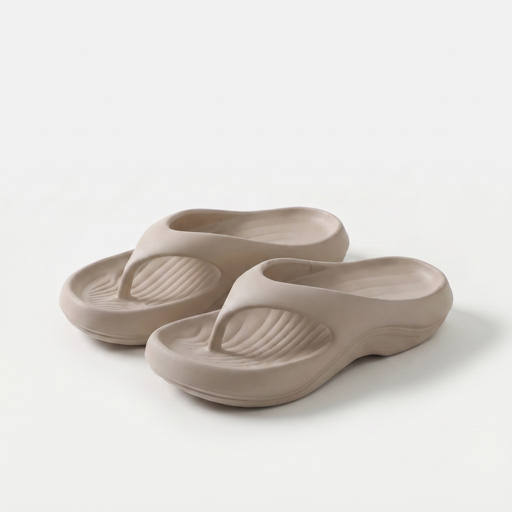 Komfort-Zehentrenner mit sanfter Fußgewölbe-Unterstützung Maya Beige – Weiss Modehaus