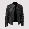 Herren Lederoptik Bikerjacke Arturo Schwarz – Weiss Modehaus