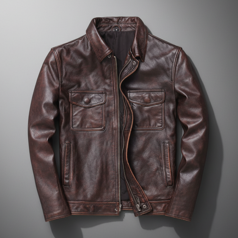 Herren Fieldjacke im Lederlook Angelo Braun – Weiss Modehaus