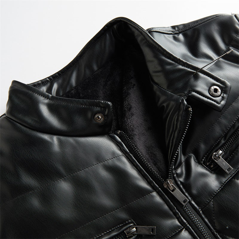 Herren Steppjacke mit Lederoptik Ambrogio – Bild 5