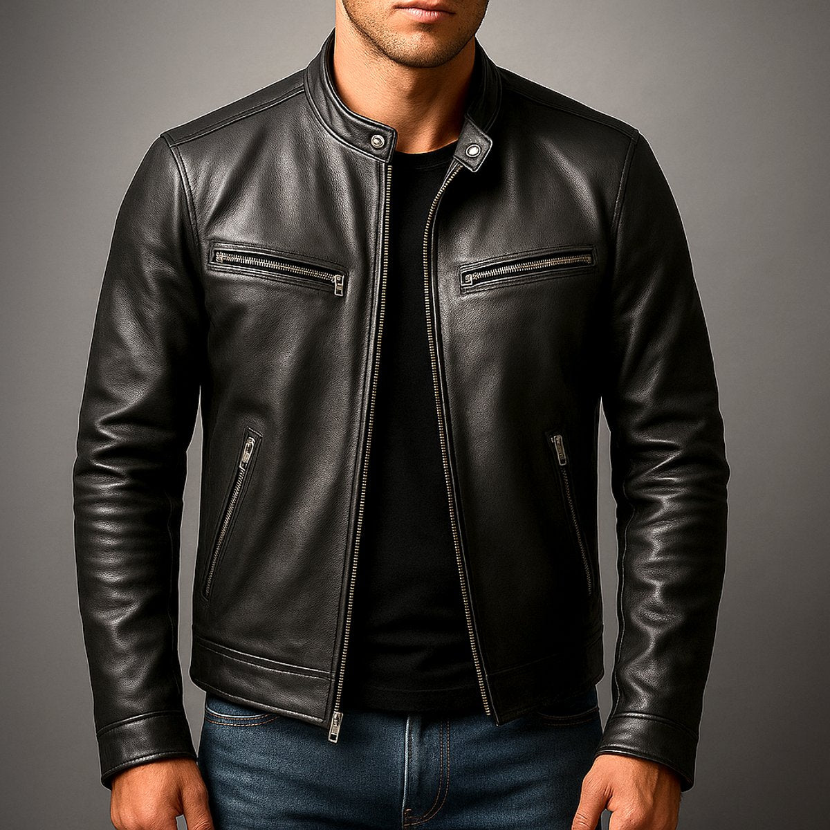 Vintage Herren Chiodo mit Stehkragen Cosimo – Bild 6