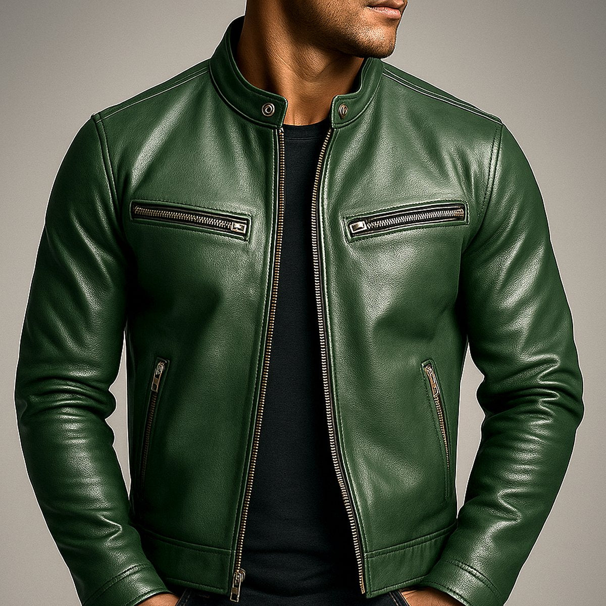 Vintage Herren Chiodo mit Stehkragen Cosimo – Bild 7