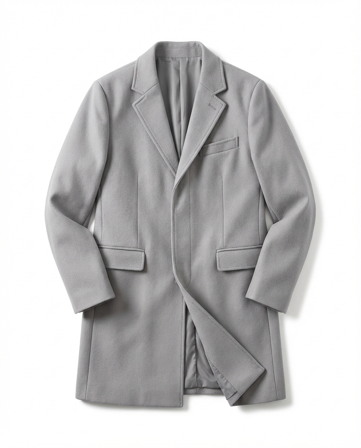 Herrenmantel aus Wollmischung Ludovico Grau – Weiss Modehaus