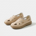 Stylische Sommer-Sandalen mit Plateau-Sohle Nina Beige – Weiss Modehaus