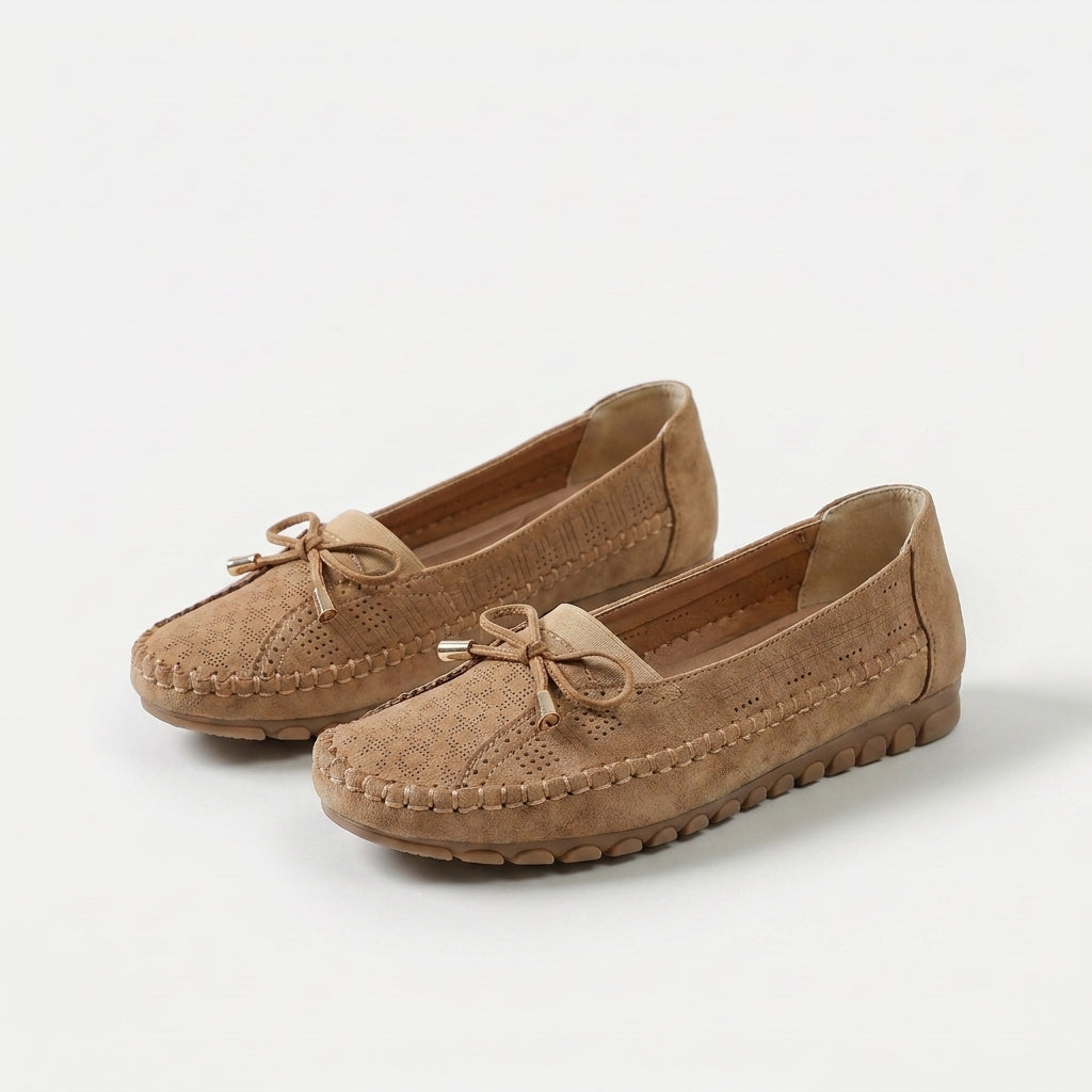 Weiche Komfort-Loafer mit zarter Schleife Sabine Braun – Weiss Modehaus
