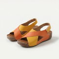 Orthopädische Sandalen mit offener Spitze Nicole Orange – Weiss Modehaus