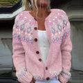 Rosa Cardigan mit pastellfarbenem Blumenmuster Damen Norma – Bild 2