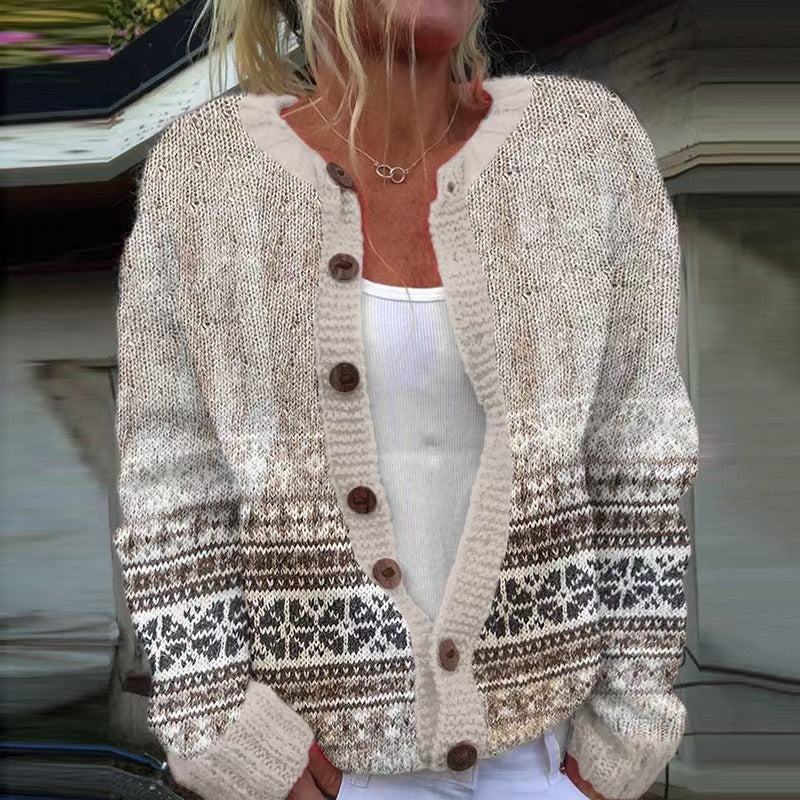 Isländische Strickjacke in Roh und Erdtönen Damen Olalla – Bild 2
