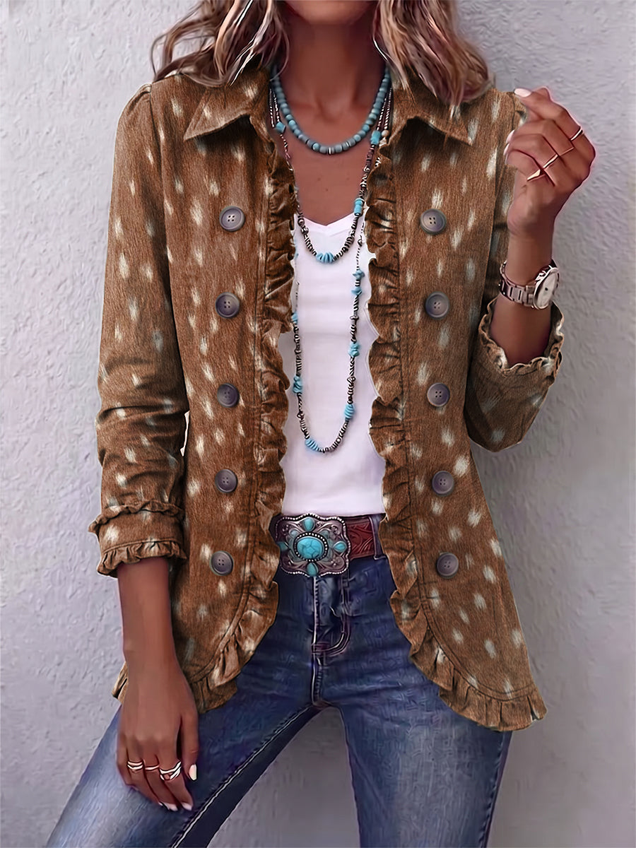 Tiermusterjacke Braun Nicolasa – Weiss Modehaus