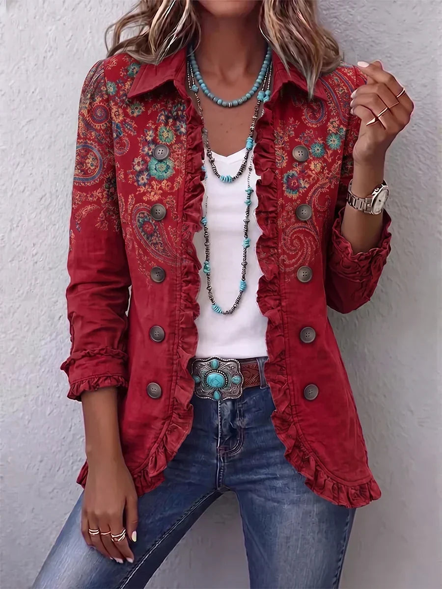 Cashmere-Jacke mit Volants Inmaculada – Weiss Modehaus