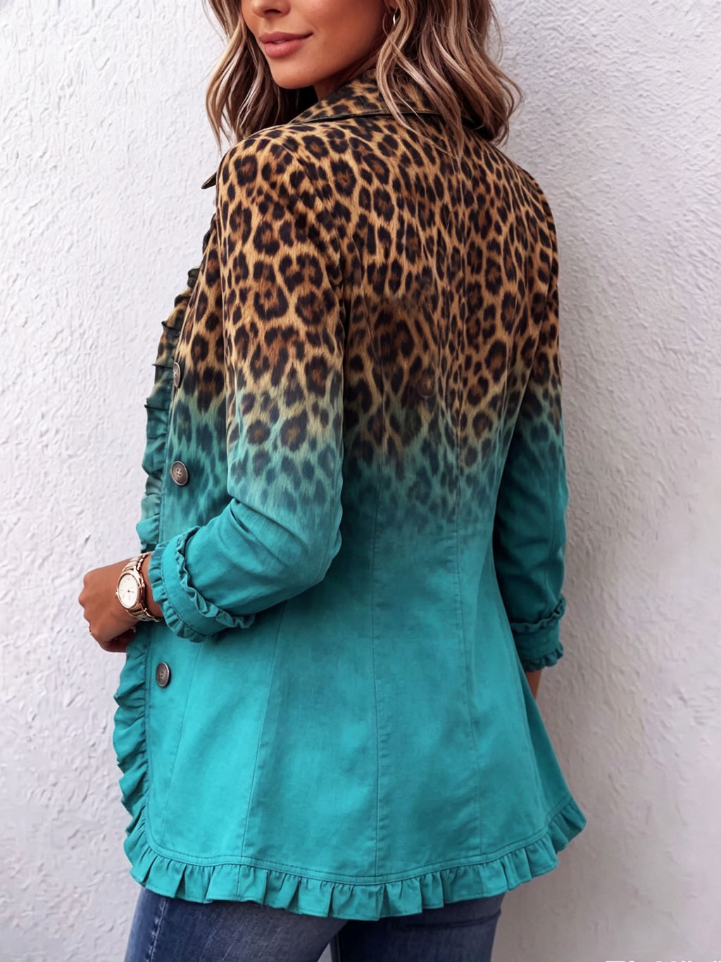 Blazer Leopardenmuster Grün Mercedes – Bild 4