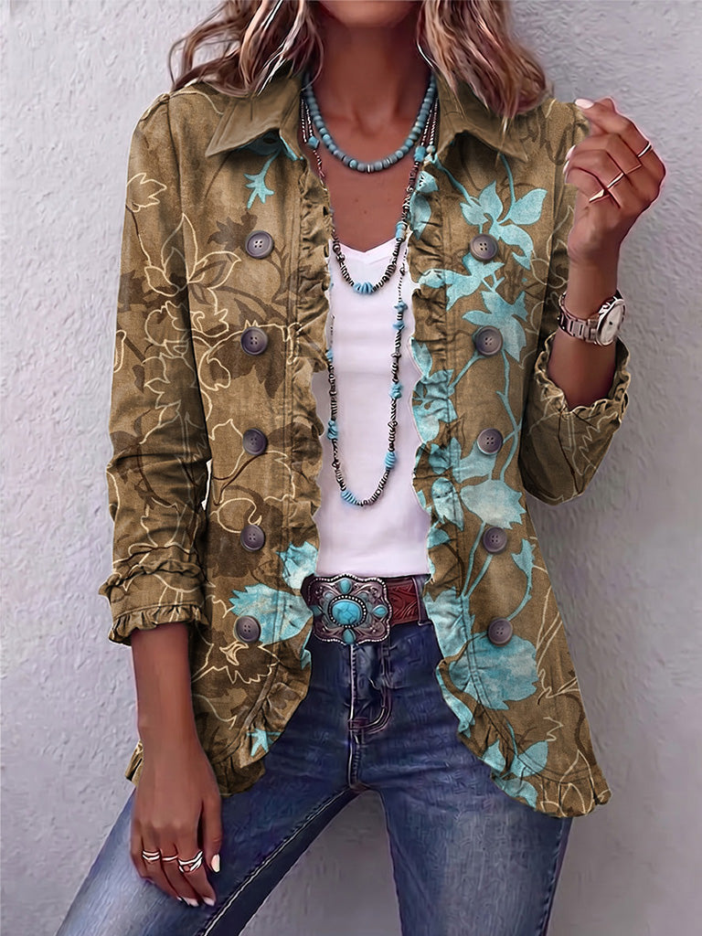 Blumige Verblassende Jacke Salud – Weiss Modehaus
