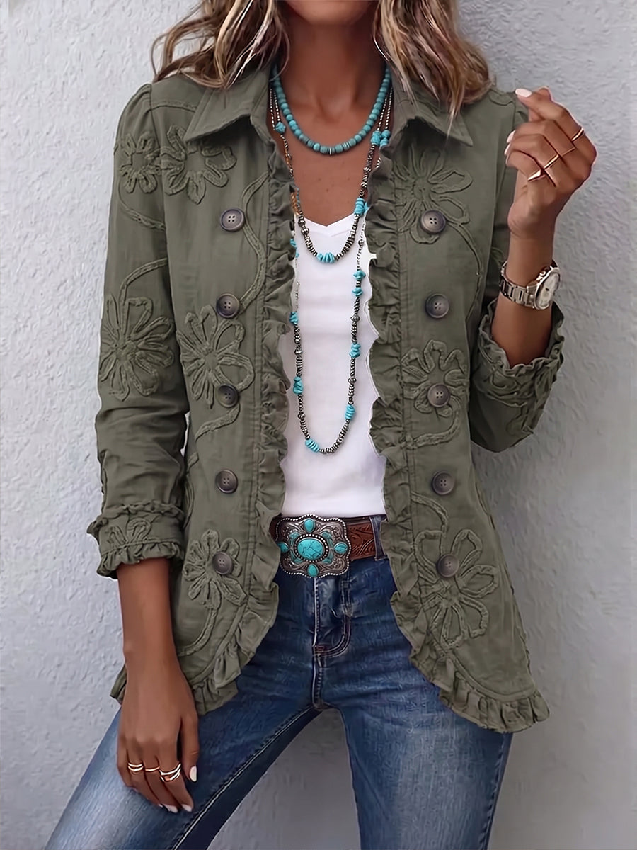 Bestickte Volantjacke Ascensión – Weiss Modehaus