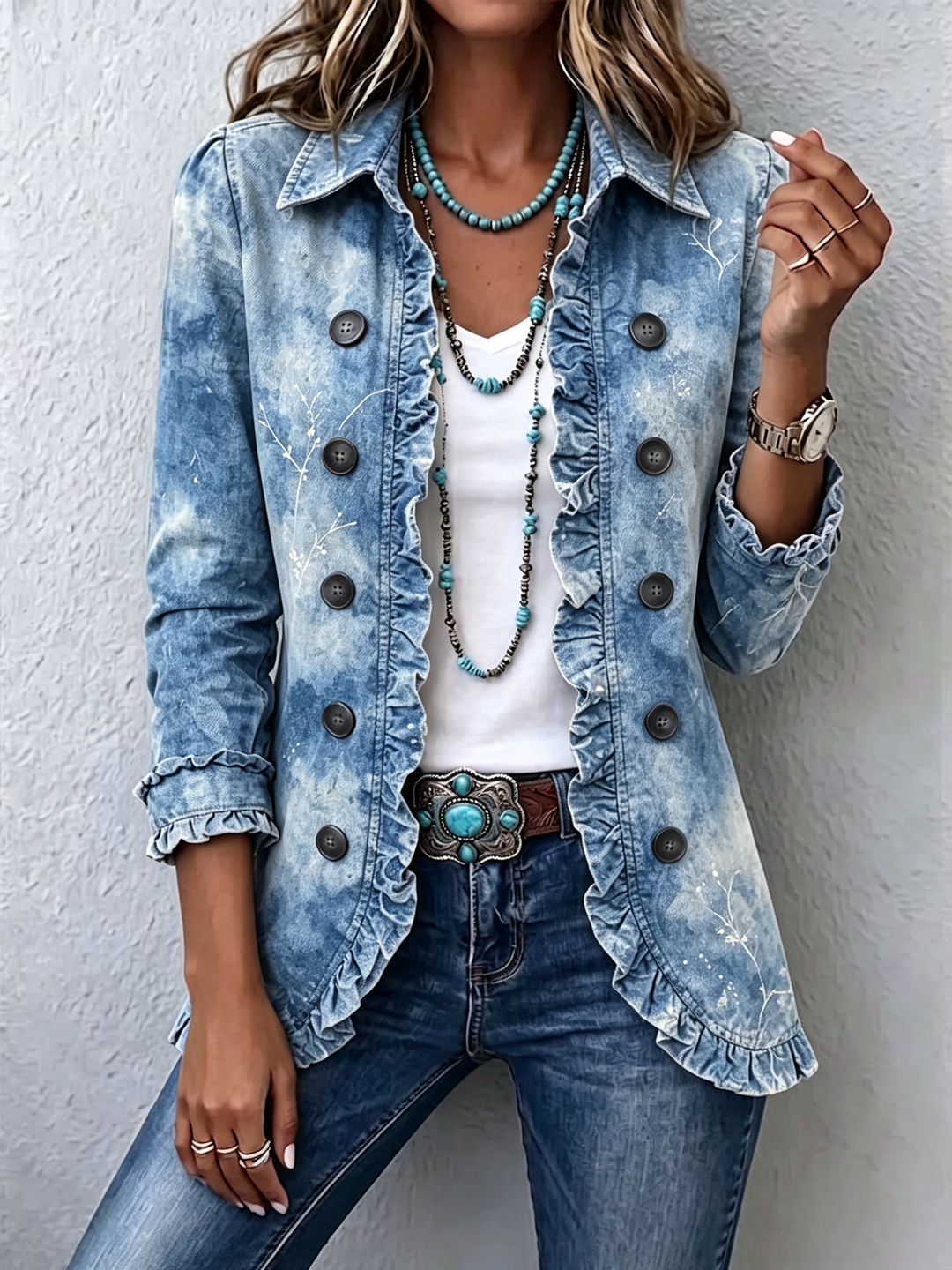 Botanische Verwaschene Jacke Genoveva – Weiss Modehaus