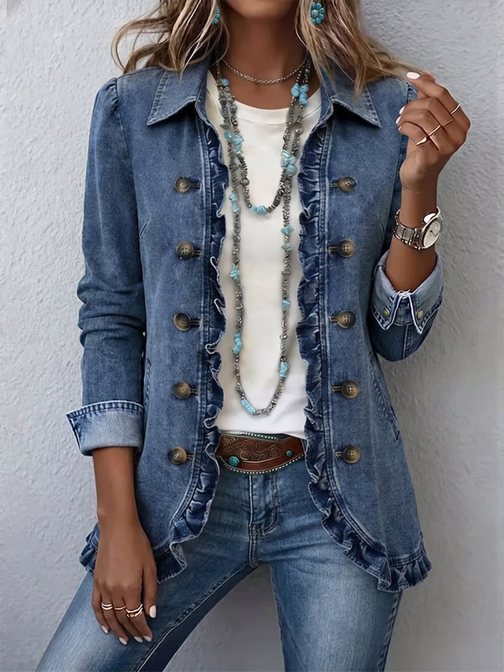 Elegante Volantjacke Rosaria – Weiss Modehaus
