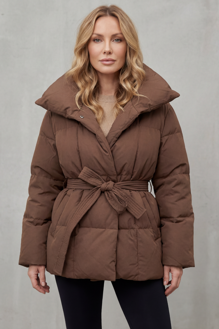 Oversized Daunenjacke mit Gürtel Damen Benedetta – Bild 2