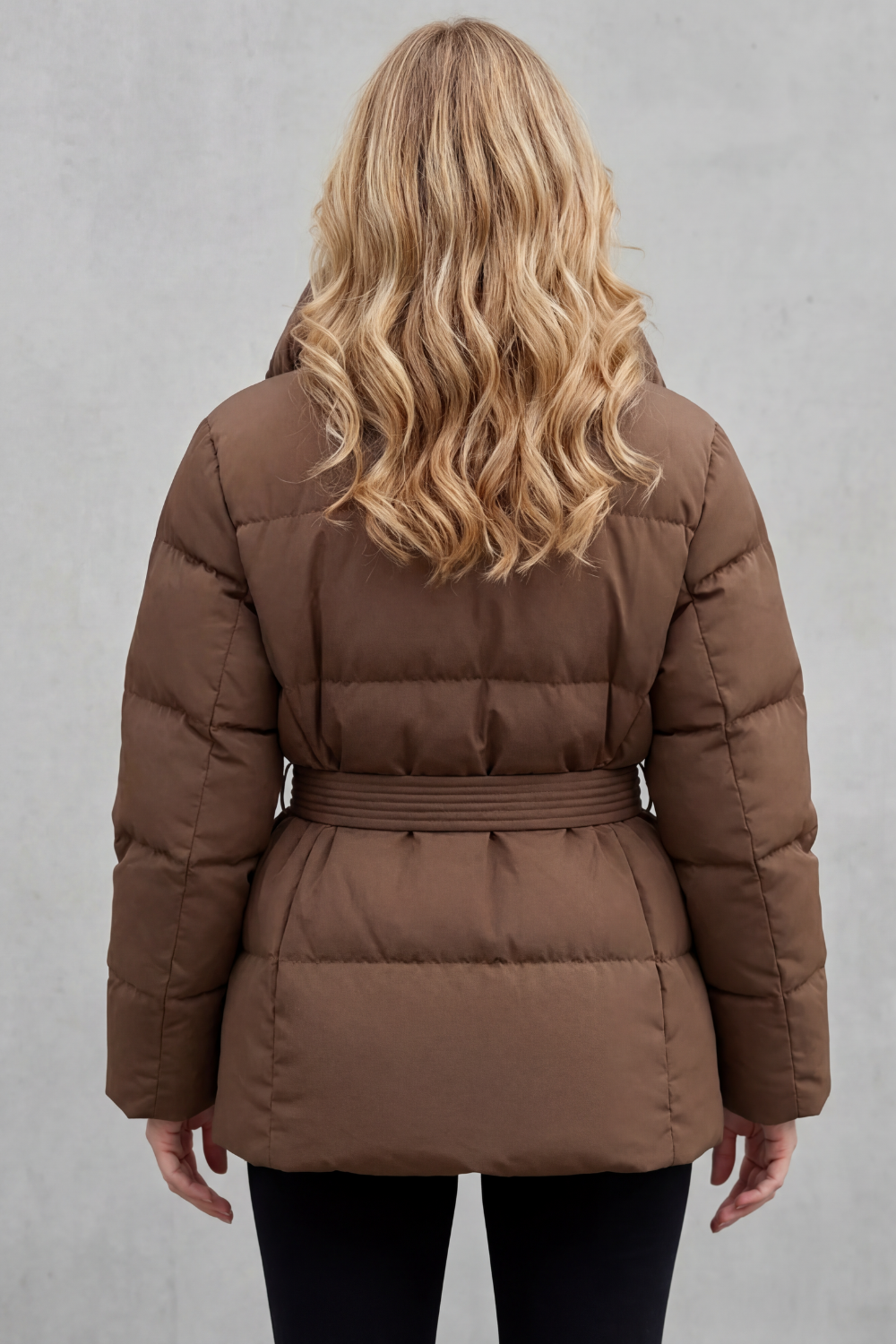 Oversized Daunenjacke mit Gürtel Damen Benedetta – Bild 3