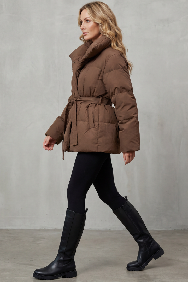 Oversized Daunenjacke mit Gürtel Damen Benedetta – Bild 4