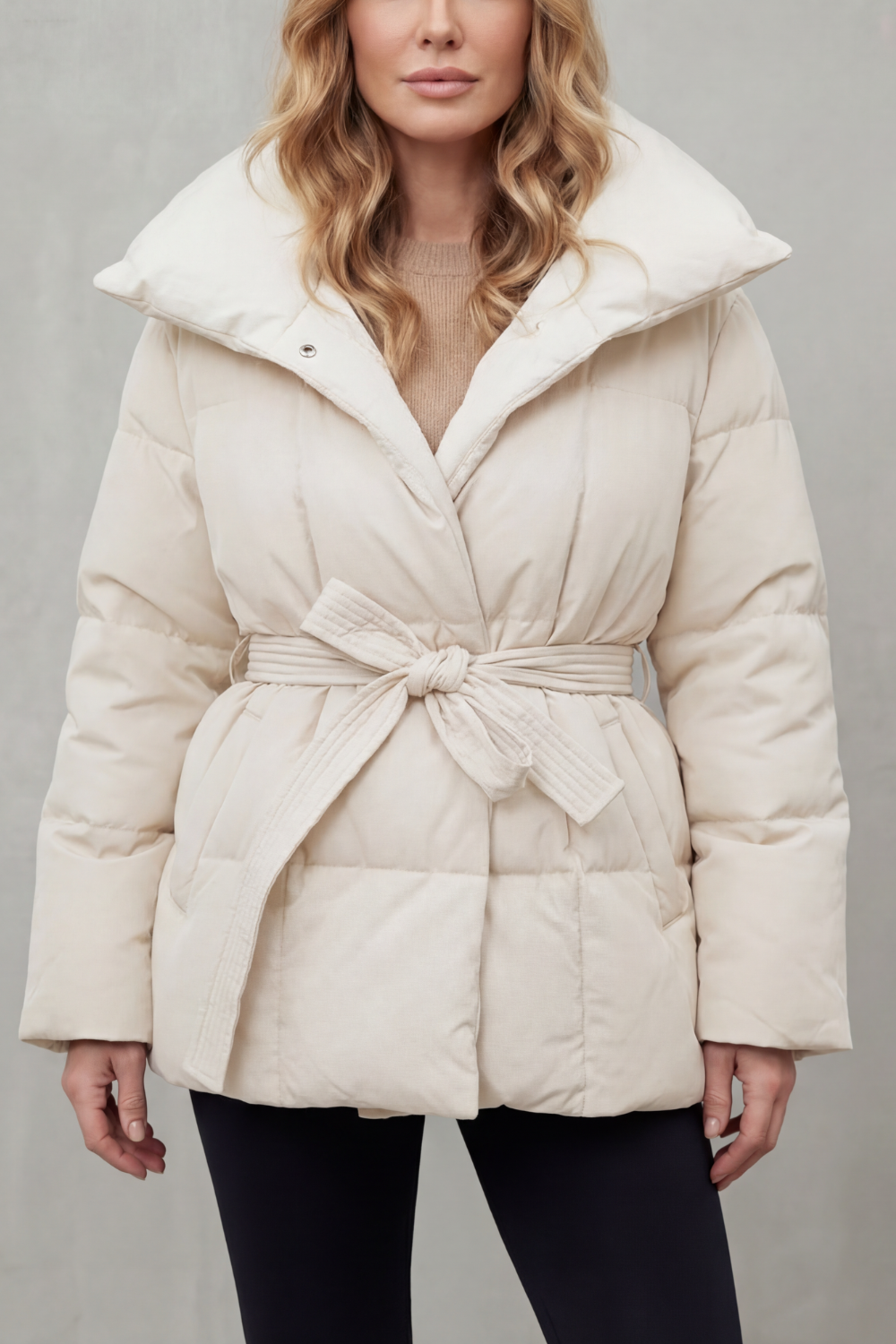 Oversized Daunenjacke mit Gürtel Damen Benedetta – Bild 5