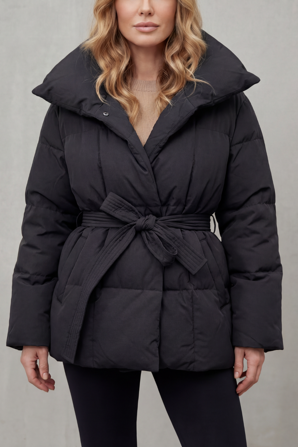 Oversized Daunenjacke mit Gürtel Damen Benedetta – Bild 6
