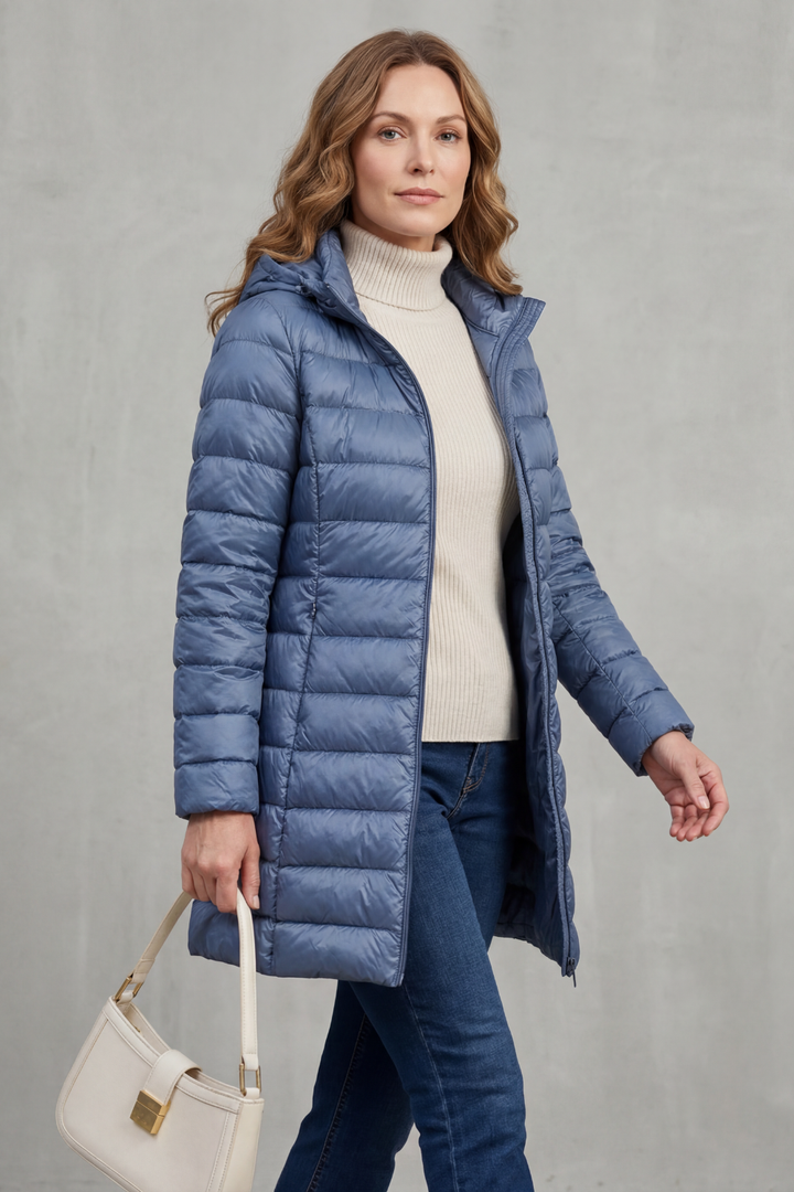 Langer Steppmantel mit Kapuze Damen Debora – Bild 10