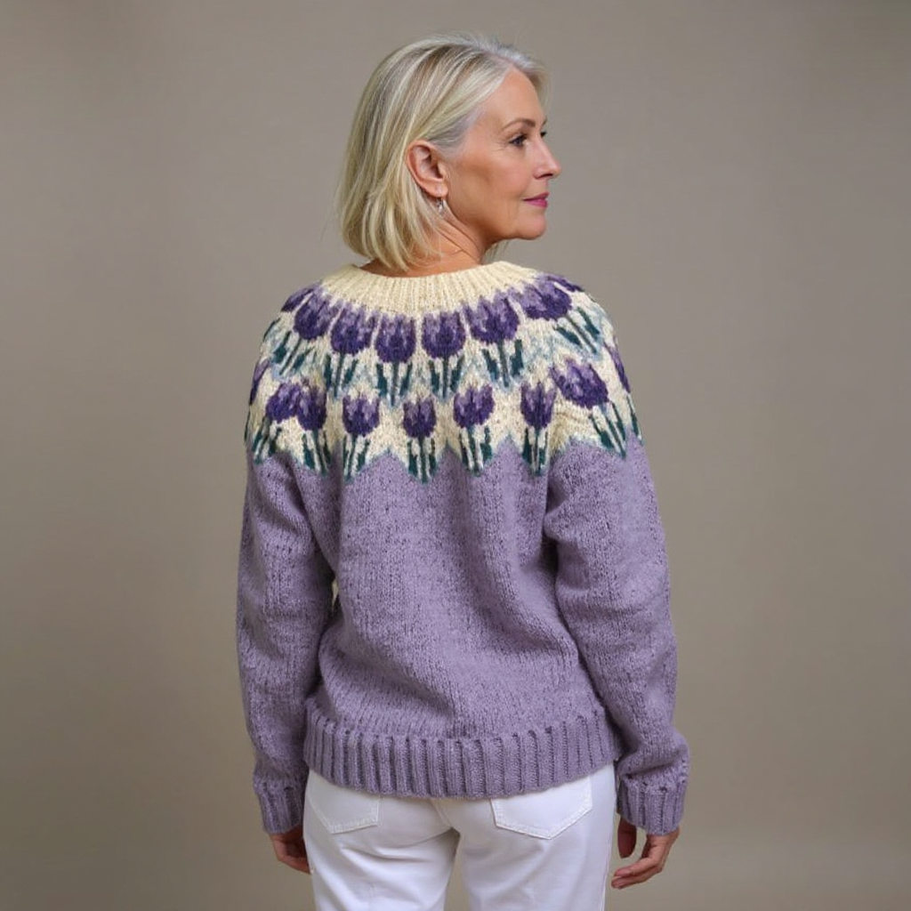 Strickjacke mit floralem Passe Damen Paulina – Bild 3