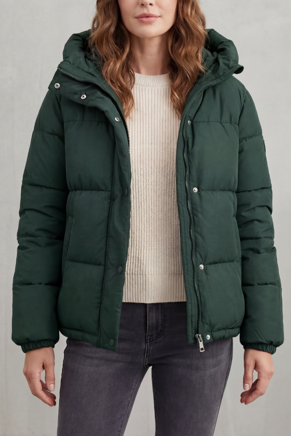 Kurze Daunenjacke mit Kapuze Damen Miriam – Bild 3