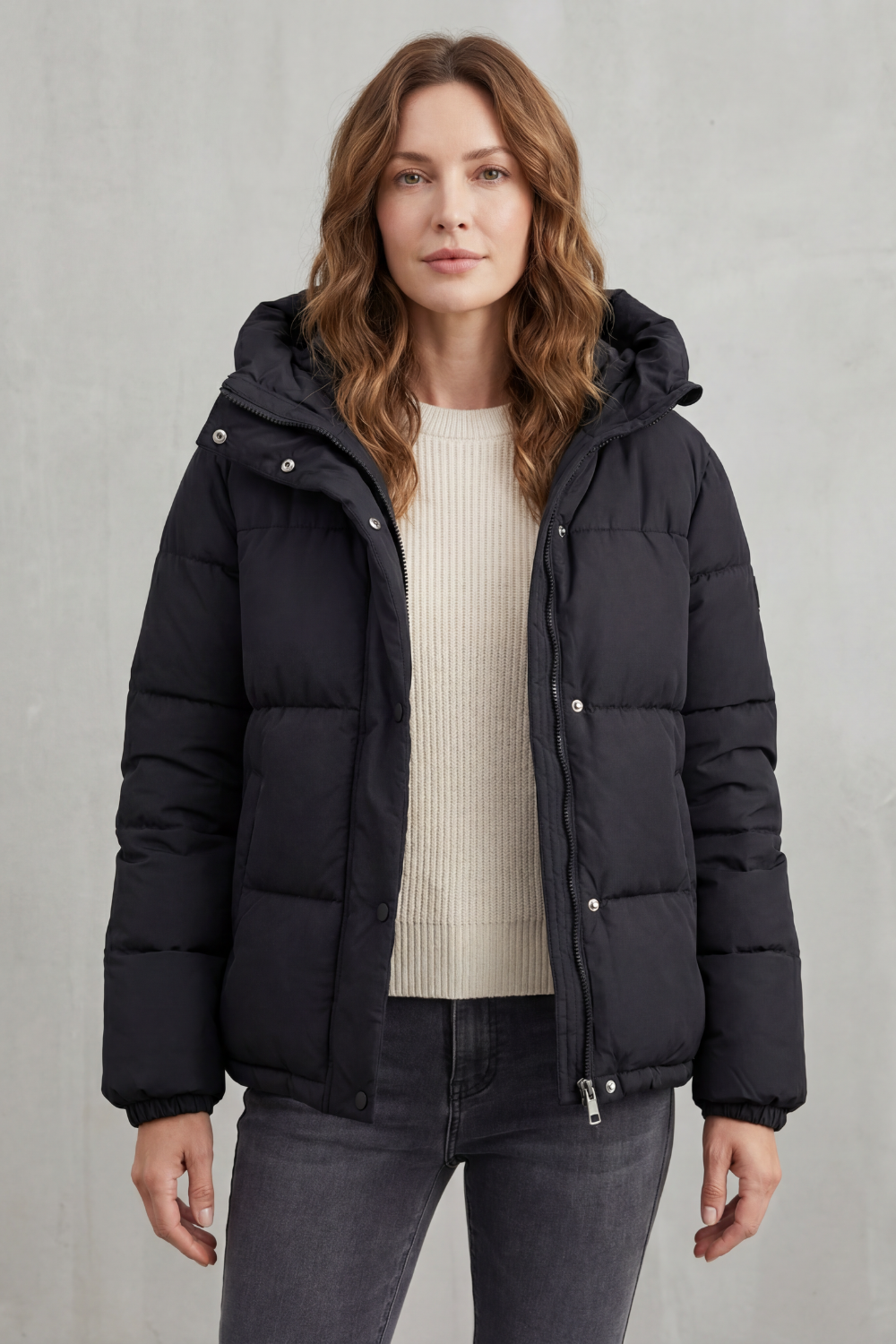 Kurze Daunenjacke mit Kapuze Damen Miriam – Bild 4