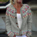 Isländische Strickjacke mit Blumen im Schulterbereich Damen Rafaela – Bild 2