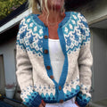Isländischer Cardigan in Blau mit Holzknöpfen Damen Rebeca – Bild 2