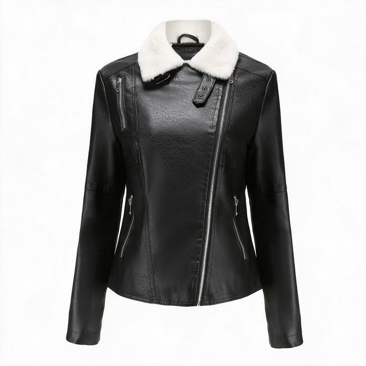 Larkspur Echtlederjacke Damen Schwarz – Weiss Modehaus