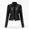 Rosalind Echtlederjacke Damen Schwarz – Weiss Modehaus