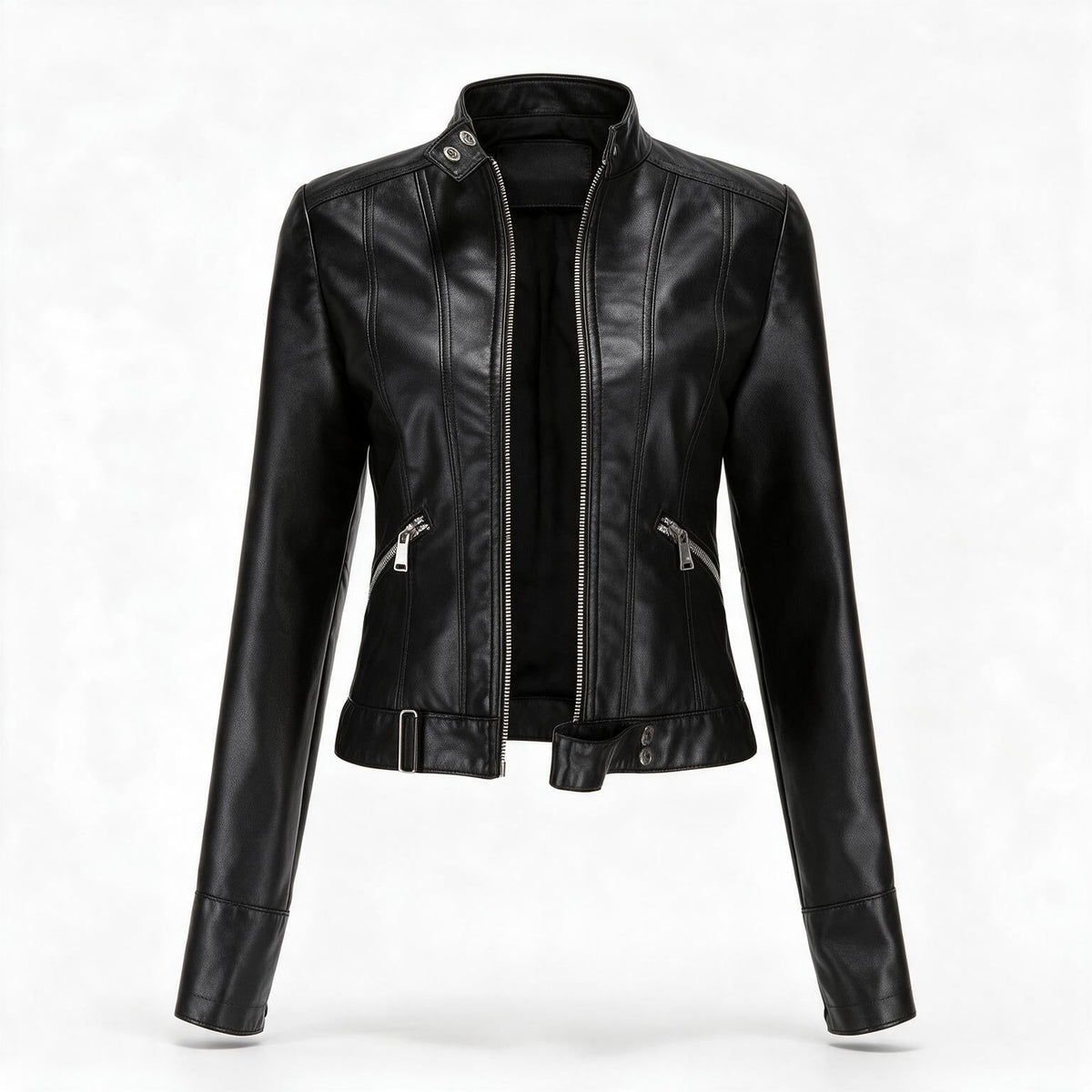 Rosalind Echtlederjacke Damen Schwarz – Weiss Modehaus