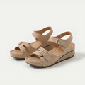 Bequeme Orthopädische Sandalen mit Keilabsatz Sandy Beige – Weiss Modehaus