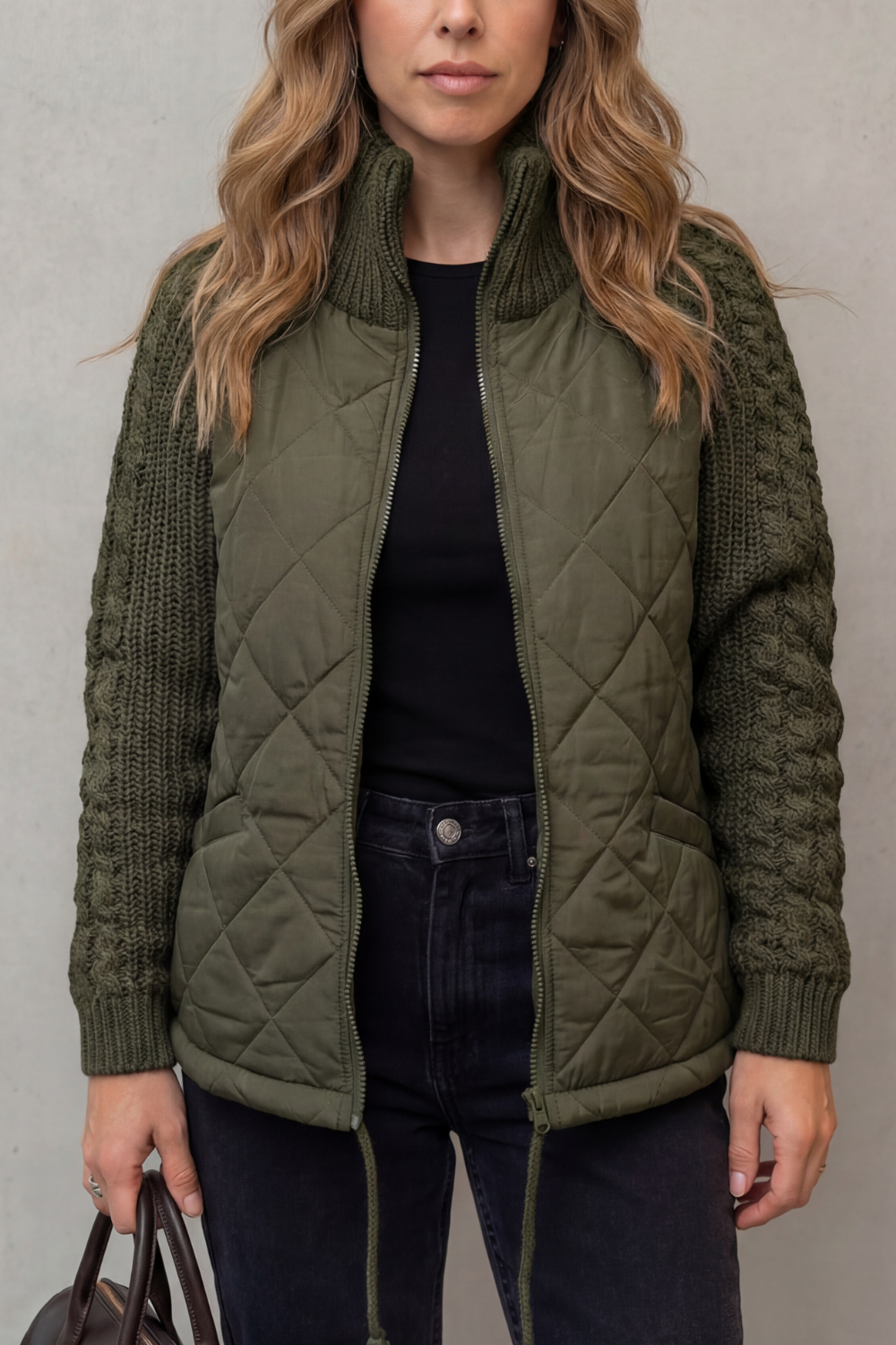 Steppjacke mit Strickbündchen Damen Carolina – Bild 5
