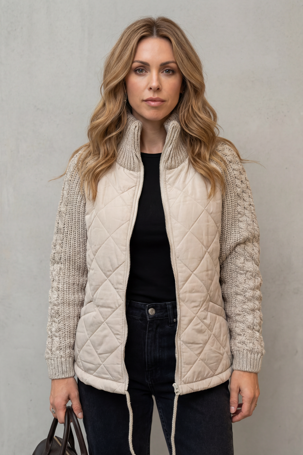 Steppjacke mit Strickbündchen Damen Carolina – Bild 6
