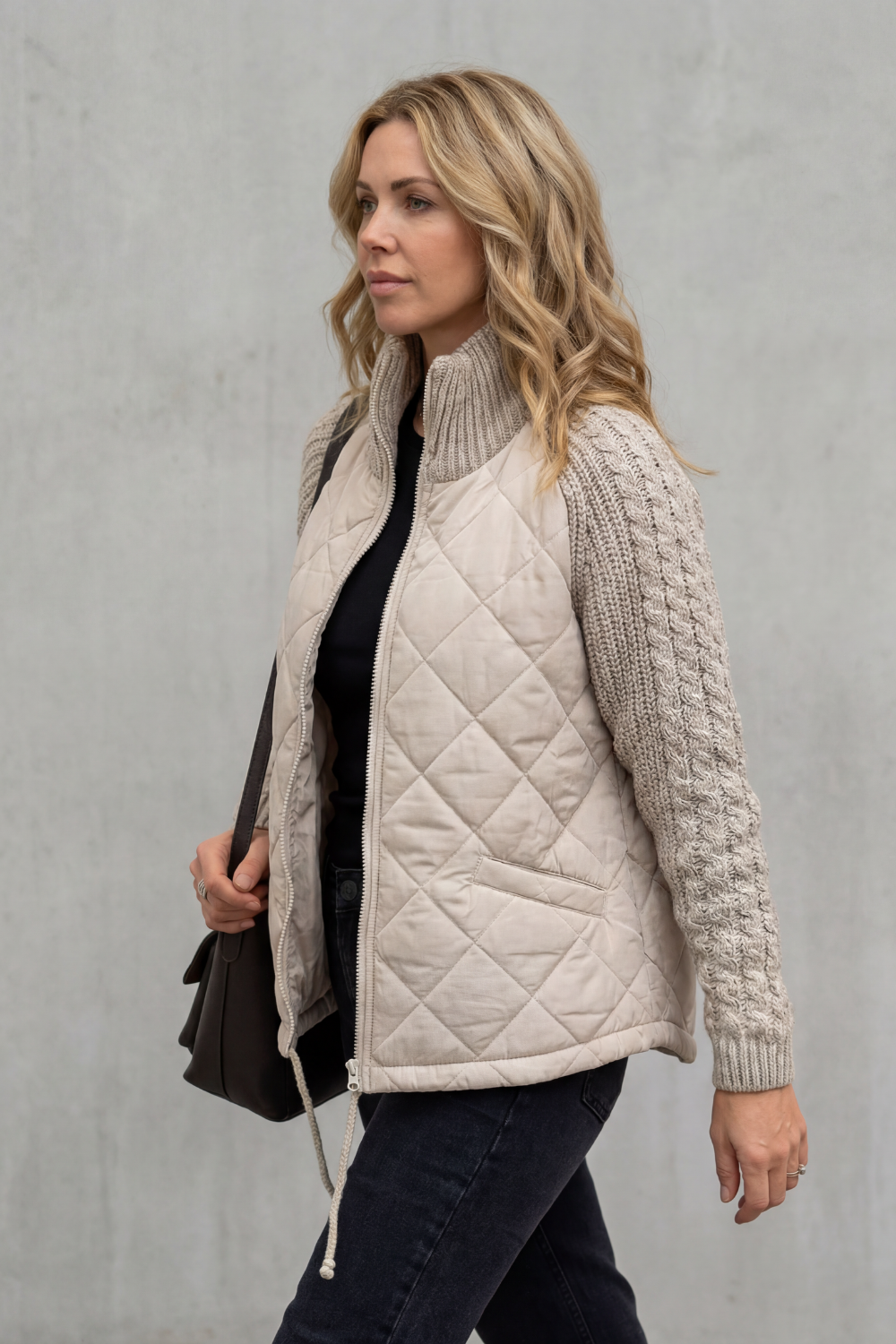 Steppjacke mit Strickbündchen Damen Carolina – Bild 7