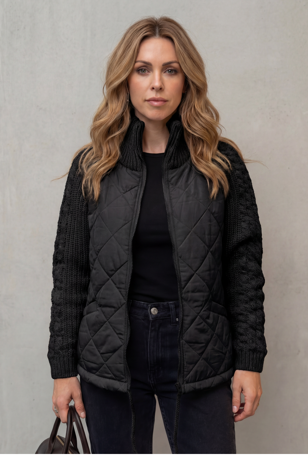 Steppjacke mit Strickbündchen Damen Carolina – Bild 9