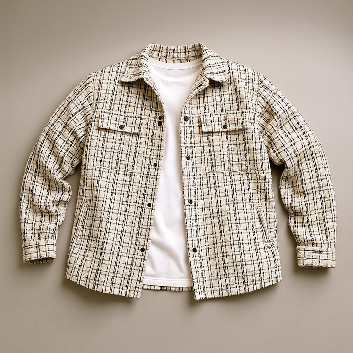 Herren-Sovracamicia aus Tweed Matteo – Bild 3