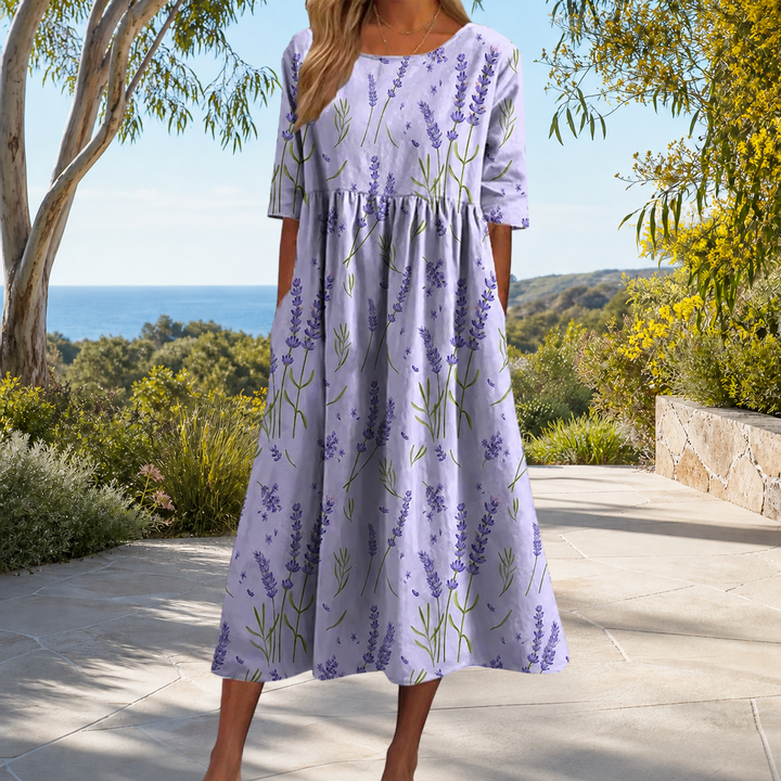 Fließendes langes Kleid schick und bequem Damen – Bild 3