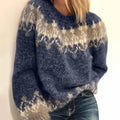 Pullover aus Mohair Komfortabel Aria Blau – Weiss Modehaus